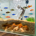 LIYAOLI Aquarium Cave Tunnel Hideout Decor- 3D Printed Fish Tank Accessories Decorations, Shrimp, Corydoras - Substrate-Friendly Sinking Base with Viewing Ports (Sandy Earth Wave - 3 Holes, S)