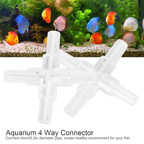 30Pcs 4mm Transparent PVC Air Tubing Splitter Kit - L Shape 3 Way 4 Way Connector for Aquarium Air Pump Accessories(4 Way Adapter) - style: 4 Way Adapter