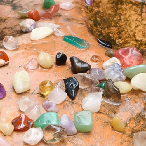 Pebbles Polished Gravel,Natural Polished Stones for Flower Bed Fish Tank Plants 3.5-Oz(Colorful) - color: Colorful