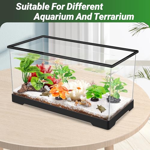 GOZILLA Fish Tank Plants, Reptile Artificial Plastic Plants, Reptile Plants for Terrarium, Aquarium Decorations Resin Pedestal Ornaments for Fish Tank Accessories Set.(5PCS/B-Set) - color: 5 Pcs/ B Set