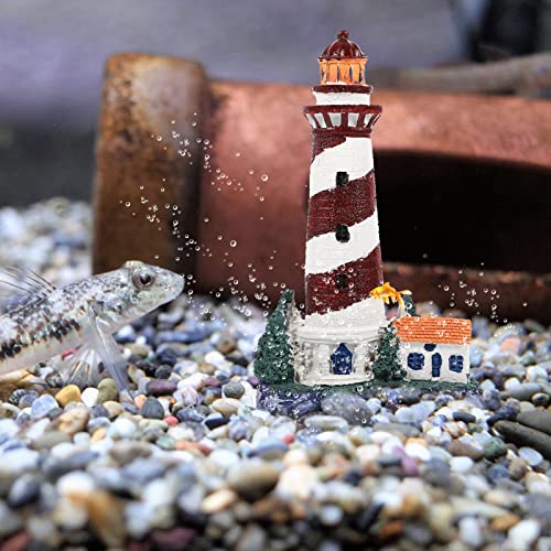 POPETPOP Mediterranean Style Simulation Lighthouse Decor Fish Tank Ornament for Landscaping Decoration Unique Observation Tower for Desktop Use