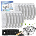 12+6 Pack Cat Fountain Filters Replacement For D30 67oz/2l Pet Fountain Filters Replacement 12 Pcs Filter and 6 Pcs Replacement Pre-Filter Sponges Compatible with ORSDA Pet Water Fountains