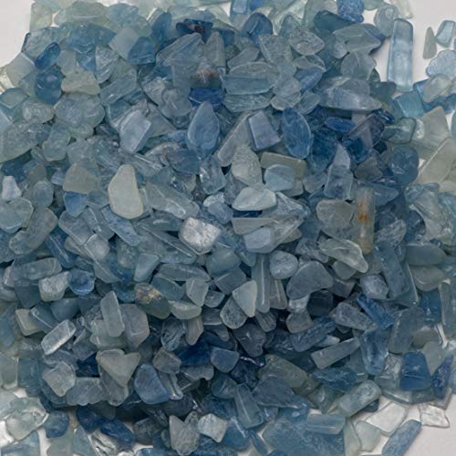 Cherry Tree Collection 1/2 Pound Polished Tumbled Gemstone Chips, Pebbles, Crystal Chips Bulk for Jewelry Making, Healing, Plants, Succulents, Aquariums, Decoration, Chakra (Aquamarine) - color: Aquamarine