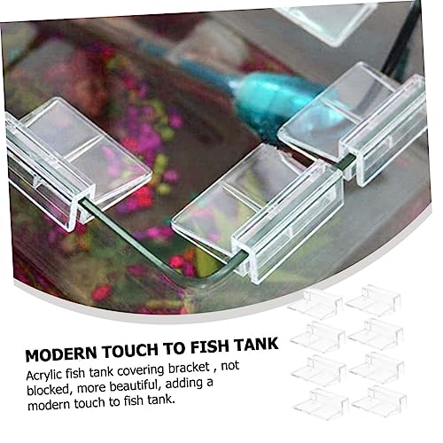 Happyyami 8pcs Acrylic Aquarium Lid Support Racks for Tanks Fish Tank Cover Clips to Prevent Fish Jumping and Safe Design for Optimal Temperature Control
