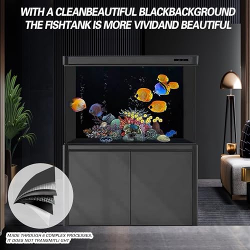 Fish Tank Aquarium Background - Black, Electrostatic Adhesion, Glue-Free, Easy Installation, Traceless Removal, Size 11.8 X 39 Inch - size: 11.8 X 39 Inch
