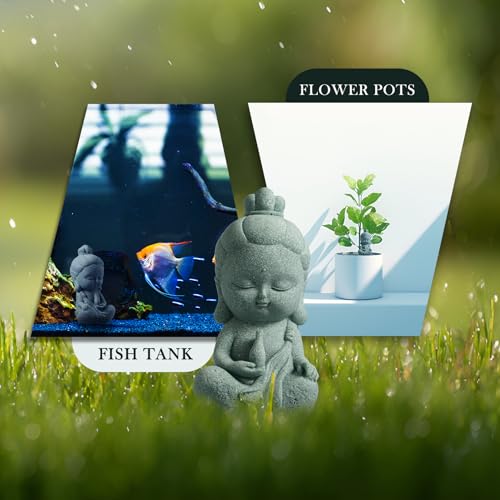 FENGSHUI-CAISHEN Small Guan Yin Statue - Handmade Stone for Meditating Zen Fish Aquarium Tank Desktop Decor, Baby Quan Yin Figurine, Kwan Yin - color: Guan Yin Buddha, size: Large