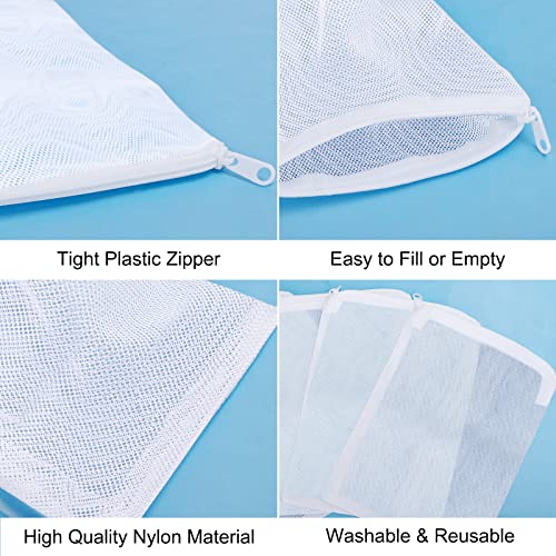 Segarty Aquarium Media Bags, 10PCS 7.7x5.9in Nylon Mesh Aquarium Filter, Media Bags with Plastic Zipper, Fish Tank Net Bags for Pellet Carbon, Bio Balls, Ceramic Rings, Ammonia Remover, White - color: high flow（white）, size: 7.7" x 6"