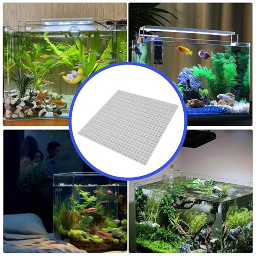 Aquarium Lid 4Pcs 12x12 Gridding Fish Tank Lid Anti-Jump Cat-Proof Aquarium Hood with 6 Clamp Breathable Cuttable Nonopaque Fish Tank Cover