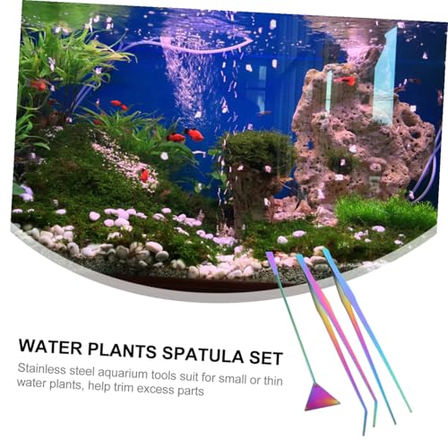 TOYANDONA 3pcs Plant Aquarium Tools Set Tweezers Spatula Kit for Fish Tank Cleaning