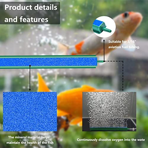 Air Stone Bar Bubble Diffuser Set 8 Inch Fish Tank Air Bubble with Suction Cups Air Stone for Aquarium Fish Tank, Aquarium