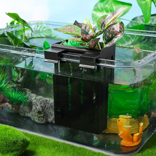 Ipetboom Hanging Aquarium Plant Holder 4-Pack Plastic Aquatic Planters 4.92X3.14X2.16In with Multiple Drainage Holes for Fish Tank Decoration and Aquatic Plant Growth - color: Black