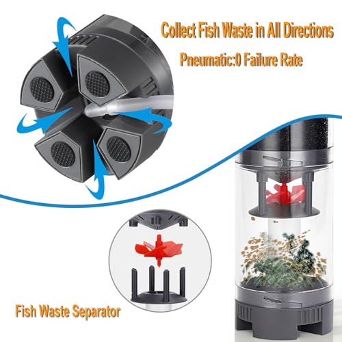 Carefree Fish Aquarium Small Sponge Bubble Filter with Fish Poops Collector Quiet for 3~8Gal Fish Tank for Saltwater and Freshwater(Not Include Air Pump) - size: S(3~8Gal)