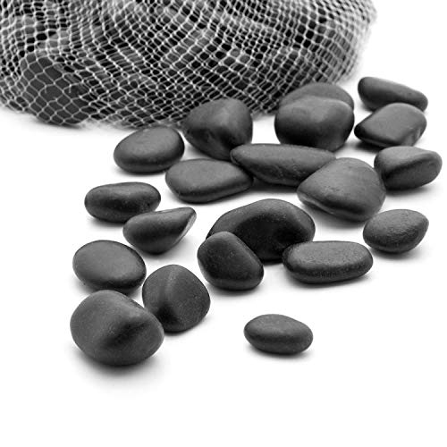 River Rocks Decorative Ornamental Vase Filler 1"-1.5" Black Aquarium Gravel 2 lbs - Landscaping Pebbles for Indoor Plants, Fish Tank Gravel, Terrarium& Home Decor, DIY & Crafting – Royal Imports - size: 1"- 1.5" - 2 lbs, style: Black