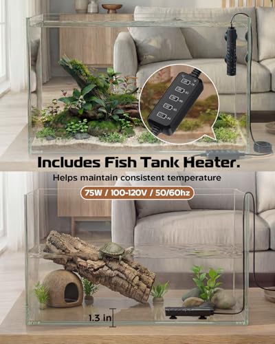 Glass Fish Tank Kit, 10 Gallon Betta Fish Tank Aquarium Starter Kit with Filter, Lights, Lid, for Betta, Goldfish, Small Fish or shrimg，Clear - color: Transparent, size: 10 Gallon