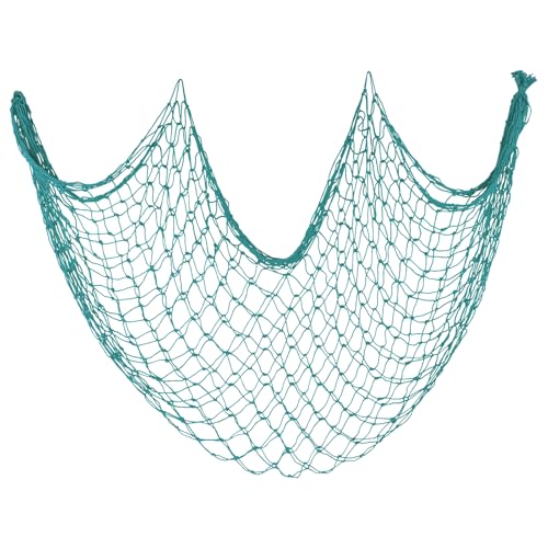 ZUEXT Aqua Decorative Fishing Net 5x10 ft, Large Picture Fish Net, Wall Photo Hanging Fishnet for Nautical Mermaid Pirate Ocean Themed Hawaii Beach Under the Sea Party Decorations - color: Aqua, size: 120"L x 60"W