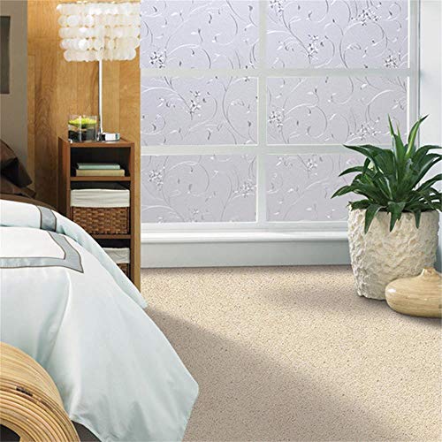 Niviy Privacy Window Film Frosted Window Glass Film No Glue Door Window Covering for Office and Home Decoration,17.7 inches by 118inches - color: Pure, size: 17.7'' x 118''