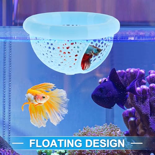 Betta Hideout Cave, Aquarium Floating Betta Hideout, Multi-Functional Betta Fish Hammock, Blue - color: Blue