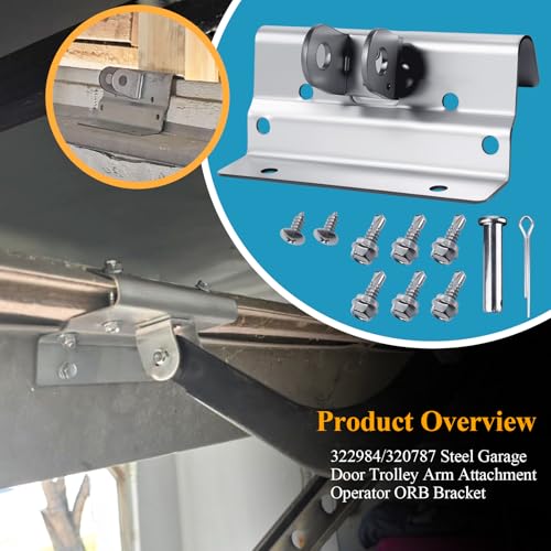 320787/322984 Garage Door Trolley Arm Attachment Operator Orbital Bracket & 321475 Hardware Bag Kit, Fit for Wayne Dalton 5120 5140 9100 9600 Garage Doors, Enhanced Rivets, More Sturdy & Durable - style: 320787