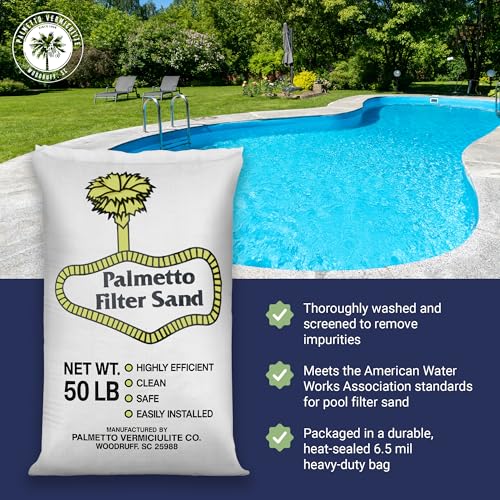 Swimming Pool Filter Sand for Above Ground and Inground Pools, Natural Silica, 50 Lb Bag - Residential and Commercial Pool System Accessories - Supplies for Cleaning and Maintenance - size: 1 Pack