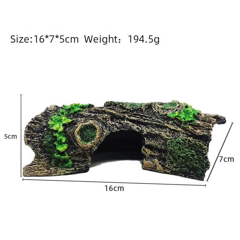 YZHZOM Resin Aquarium Wood Small Reptile Hide Aquarium cave Betta Log Aquarium Ornament pleco cave Snake Hideout (Tree bark)