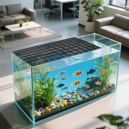 BESPORTBLE 10pcs Aquarium Fish Tank Divider Plastic Grid Panel 30x15cm Black Bottom Filter Mesh Partition for Breeding Separation and Fish Isolation