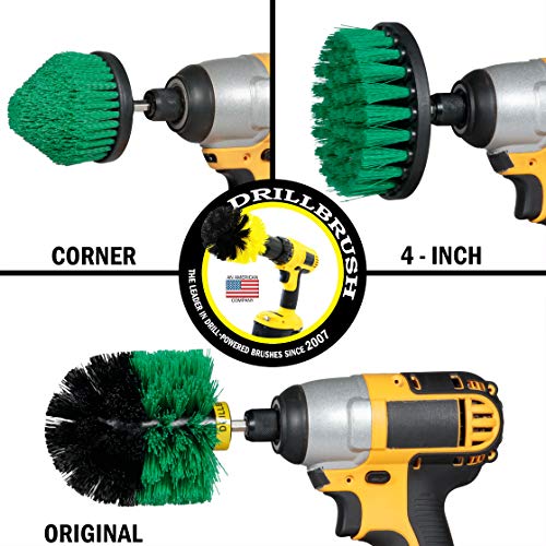 Kitchen Cleaning Supplies - Kitchen Power Scrubbing Brushes - Accessories for a Clean Home - Stove Top Cleaner Brushes - Drill Powered Oven Cleaner - Fridge Nylon Scrubbing Brush - Sink & Countertop - color: Green