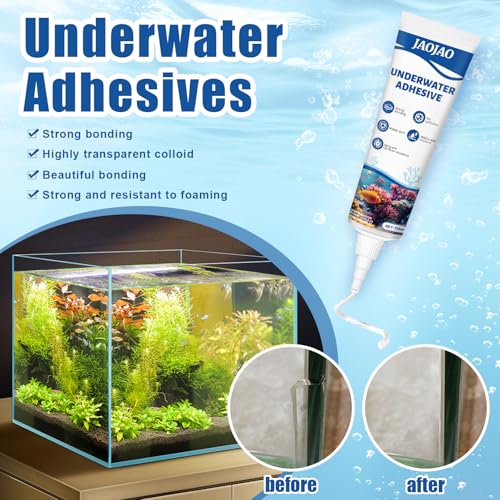 JAOJAO Aquarium Safe Silicone, Aquarium Silicone Clear Underwater Sealant Marine Waterproof Strong Adhesion Good Flexibility Underwater Bonding for Fish Tank, Pools Transparent, 120ml - color: Transparent
