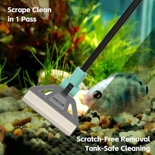 Aquarium Algae Scraper Cleaner with 5 Stainless Steel Blades – Fish Tank Glass Cleaning Brush for Easy Tank Maintenance