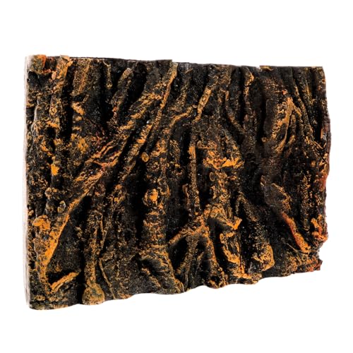Toddmomy 3D Tree Root Aquarium Background Board Lightweight Reptile Tank Backdrop Panel for Fish Tank Turtle Enclosure 17.71X11.81X1.77 Inch
