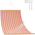 Lazy Daze Hammocks Quick Dry Hammock with Spreader Bar Textliene Fabric Double 2 Person Hammock with Chains Outdoor Patio Poolside Backyard Beach 450 lbs Capacity, Red Stripes - color: Red Stripes