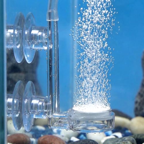 0.9 Inch Aquarium Air Stone Fish Tank Nano Bubble Stone Kit with Control Valve Ultra-High Dissolved Oxygen Diffuser for Aquarium Fish Tank and Small Bucket(Pump and Tubing Not Included)
