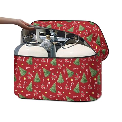 Christmas Tree 20lb RV Propane Tank Cover for Travel Trailer Polyester Waterproof Cover Sun Protection Easy To Stall - color: Christmas Tree, size: S(20LB)