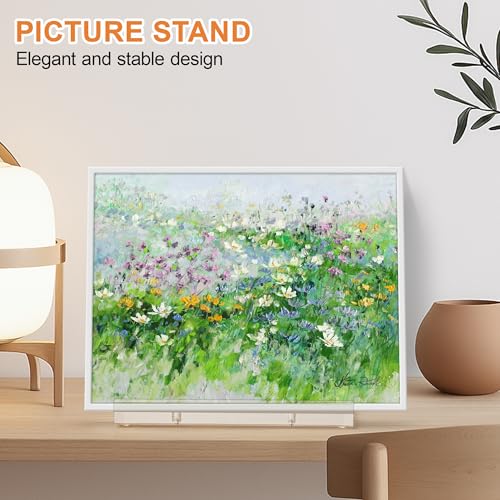 CHEPULA Plate Stands for Display 10 Inch, Acrylic Display Stand | Tabletop Art Display Clear Easel Stand for Plates, Album, CD, Magazine, Card, Frame