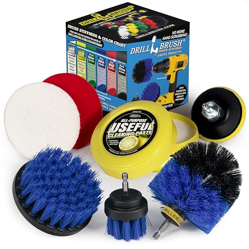 Medium Stiffness Durable Blue Nylon Bristle Brush Set for Pool, Aquarium, Boat Deck & Fish Tank Cleaning - Ideal for Marine Vehicles, Yacht, Hydroplane, Windsurfing, Raft, Canoe, Kayak, Paddleboarding - color: Blue