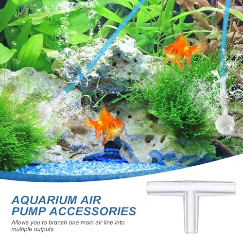 Aquarium Air Valve Connector, Aquarium Air Pump Accessories T Connector Plastic Inline Tubing, (12 Pcs), Intended for Fish Tank Oxygenation System - style: T Connector