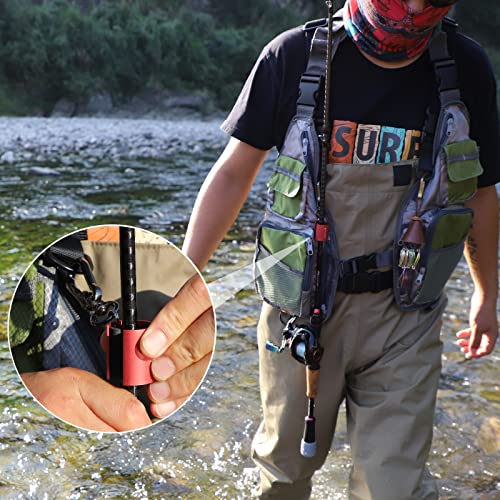 Creek Rod Clips Wearable Fishing Rod Holder Clip Fly Fishing Pole Accessories 1PCS & 2PCS - color: Cylindrical-Black-1PCS