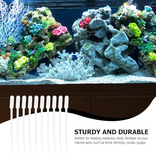 BESTYASH 10pcs Coral Feeder Syringe Tubes 5ml Manual Liquid Feeders Long Plastic Pipettes for Aquarium Shrimp Brine Feeding Marine Fish Tank Supplies