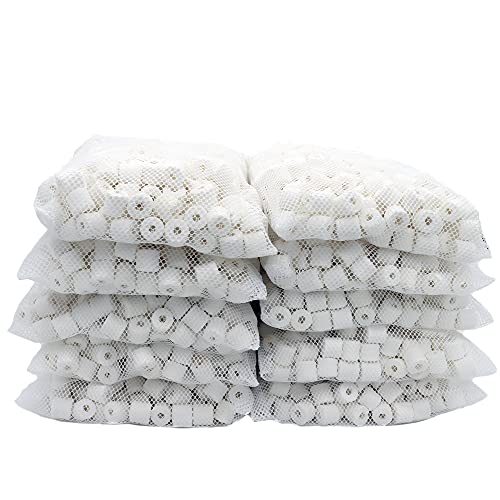 JIHAQUA Aquarium Bio Ceramic Rings 10 lbs Filter Media for Pond Fish Tank Canister Filter - size: 10 lbs