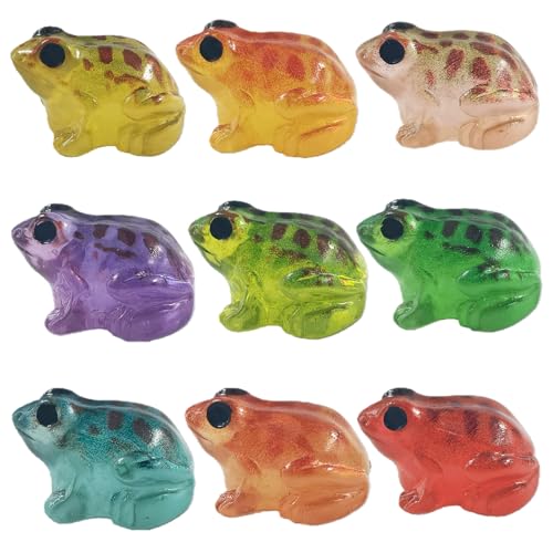EMiEN 10Pcs Luminous Mini Frog for Decoration Fairy Garden Plant Décor,Cabinet,Aquarium Ornaments Party etc.