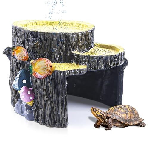 Fish Tank Decorations, Aquarium Decor for Betta Fish Tank Accessories with Plants, Aquarium Accessories, Turtle Tank Decorations, Fish Hideout, Large Tank Ornaments - color: Multicolor