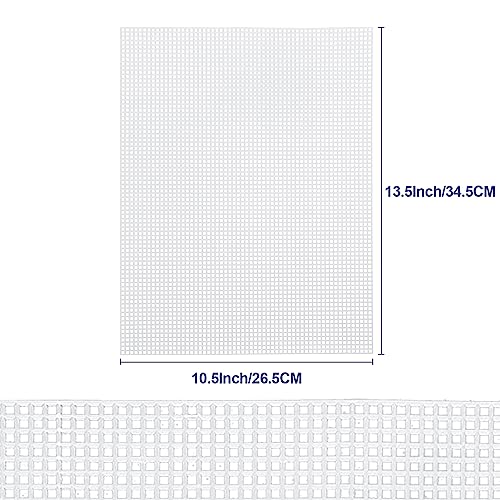 Caydo 18 Pieces 7 Count Plastic Canvas Sheets, 7 CT Clear Plastic Mesh for Cross Stitching, Making Jewelry Organizer, Knit Crochet Projects (10.5 x 13.5 Inch) - color: Clear White - 18pcs
