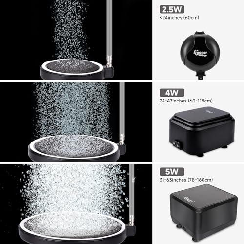 hygger Air Stone for Aquarium: Quiet High Dissolved Oxygen Diffuser Kit for Freshwater or Saltwater Fish Tank and Hydroponic Air Pump-Disc 2 x 2 Inch Air Bubble Stone Without air Pump - size: 5CM