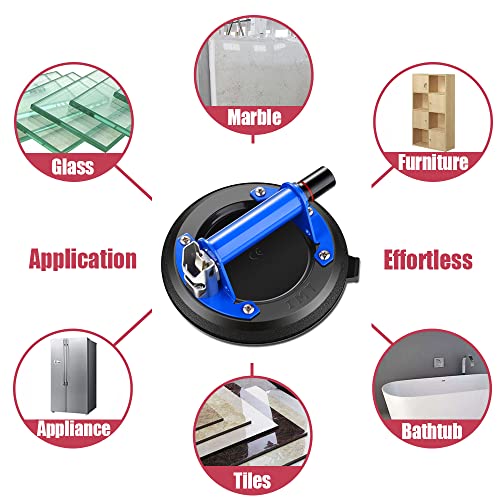 IMT 8" Metal Glass Suction Cup for Rough Surface, Vacuum Glass Lifter Sucker Lifter for Granite Lifting & Window Replacement, with Carrying Case - size: 8" for Rough Surface