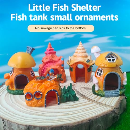 Mushroom Conch House Shelter, Aquarium Decor Fish Tank Ornament, Shrimp Hiding Cave for Fish Tank Landscaping