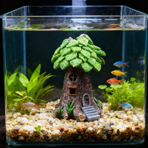 Resin Tree Aquarium Castle, Natural Fish Tank Décor, Ornaments Safe Decorations, Cute Lively Tree Aquarium Decoration, Fish Tank Display Decor.