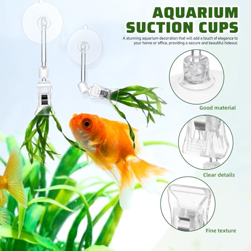 LIOOBO Aquarium Suction Cup Clips 3-Pack Adjustable Fish Tank Veggie Clips Air Pump Holder Clips for Secure Attachment and Versatile Aquarium Accessories