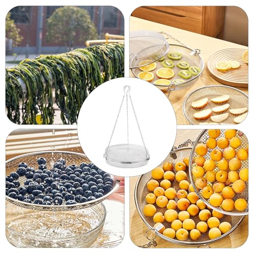 Drying Rack Fish Mesh - Stainless Steel Flexible Drying Net, Fly Proof Round Fish Mesh Dry Net | Healthy Herb Storage Rack, Convenient Basket Dryer Nets for Fruits, Vegetables, Herbs, Fishs, Meats - color: L