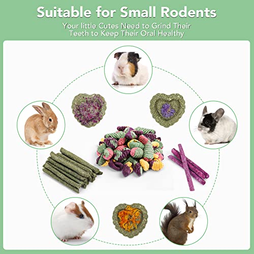 VESPRO Rabbit Toys for Bunnies Rabbit Chew Toys for Teeth Bunny for Rabbits Guinea Pig Chew Treats Toys,Timothy Hay Sticks for Chinchillas Hamsters Bunny Guinea Pig Rats and Animals Teeth Care - size: 0.11 Ounce (Pack of 23)