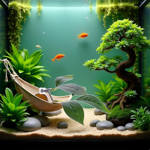 Green Betta Fish Leaf Pad,Plastic Plant Betta Hammock Leaf Bed,Simulating The Natural Habitat for Betta Spawning Grounds,Suction Cup Betta Breeding Resting Bed Aquarium Décor Plastic Plants