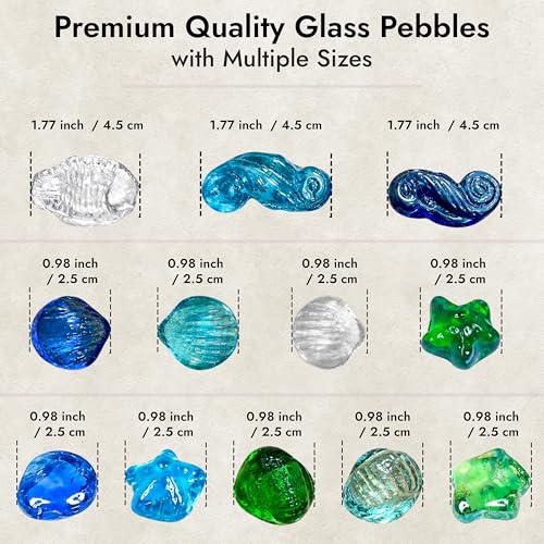 Glass Beads (12pcs) Premium Gemstones Glass Beads for Vases Flat Glass Marbles Decorative Pebbles Mosaic Beads Gems Vase Fillers Floral Stones Aquarium Table Scatter Decor (Shaped Glass Pebbles) - color: Shaped_Mixcolor